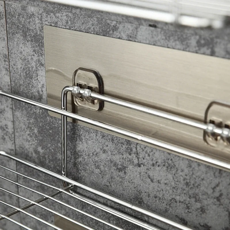 Stainless Steel Bathroom Storage Shower Shelf Punch-Free Kitchen Toilet Wall Hanging Rack Organizer Bathroom Corner Shelves Set