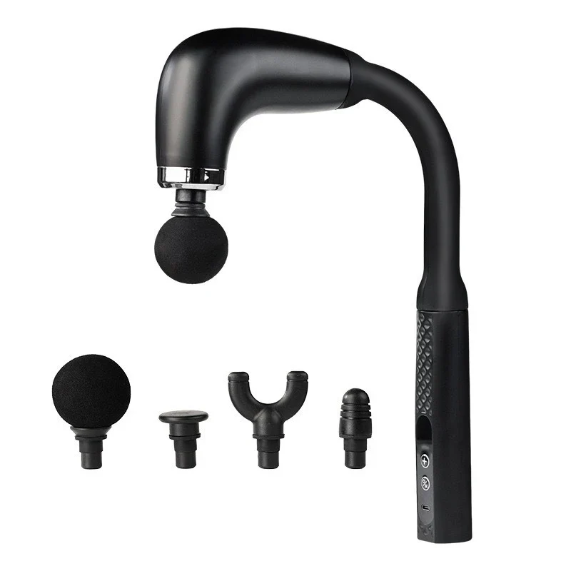 Portable Fascial Massage Gun Electric Percussion Pistol Massager Body Relaxation With LED Touch Screen 4Replaceable Massage Head