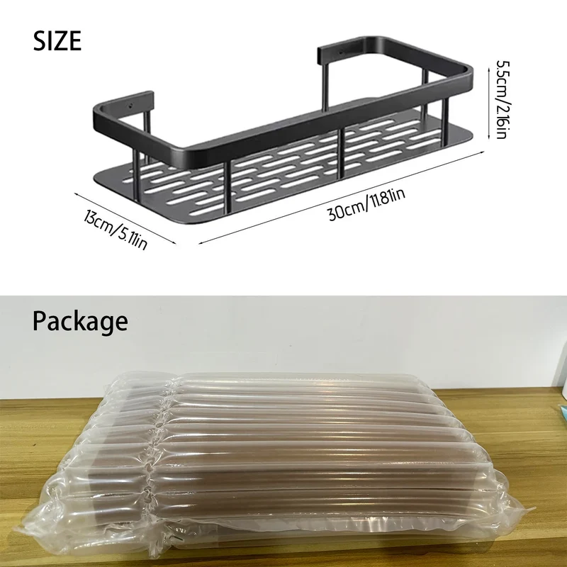 Punch Free Wall Mounted Bathroom Shelf No Drill Shower Shelf Kitchen Storage Organizer Shampoo Rack Makeup Storage Organizer