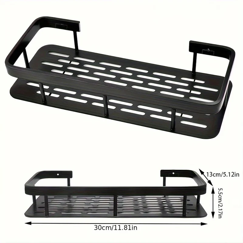Punch Free Wall Mounted Bathroom Shelf No Drill Shower Shelf Kitchen Storage Organizer Shampoo Rack Makeup Storage Organizer
