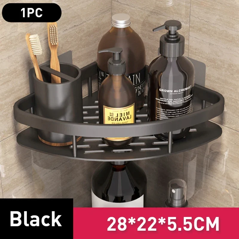 Punch Free Wall Mounted Bathroom Shelf No Drill Shower Shelf Kitchen Storage Organizer Shampoo Rack Makeup Storage Organizer