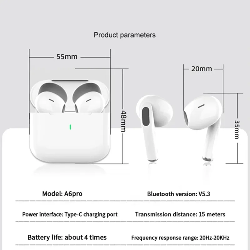 New Air Pro True Wireless Bluetooth Earphones Headphones HiFi Sound Latency ANC Noise Reduction Earbuds for IPhone Android