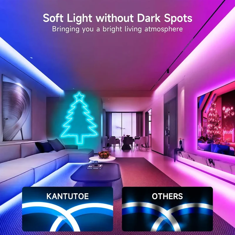 Neon Rope Lights,Flexible Led Rope Lights Control with App/Remote,Multiple Modes Rope Lights,IP65 Outdoor RGB Led Neon Lights Wa