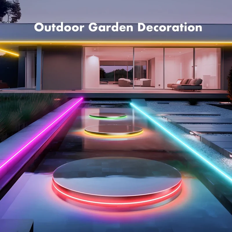 Neon Rope Lights,Flexible Led Rope Lights Control with App/Remote,Multiple Modes Rope Lights,IP65 Outdoor RGB Led Neon Lights Wa