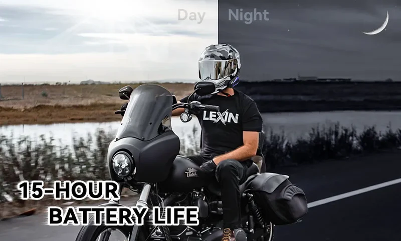Lexin B4FM-X Bluetooth Motorcycle Intercom Helmet Headsets,BT 5.0 Wireless Communication Interphone Music Sharing 10 Riders