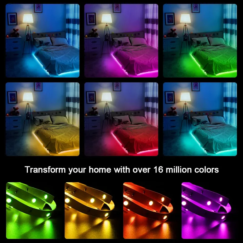 LED Strip Light ,RGB 5050/SMD3535, Flexible Ribbon, DIY Led Light Strip RGB Tape Diode DC 12V bluetooth Christmas lights