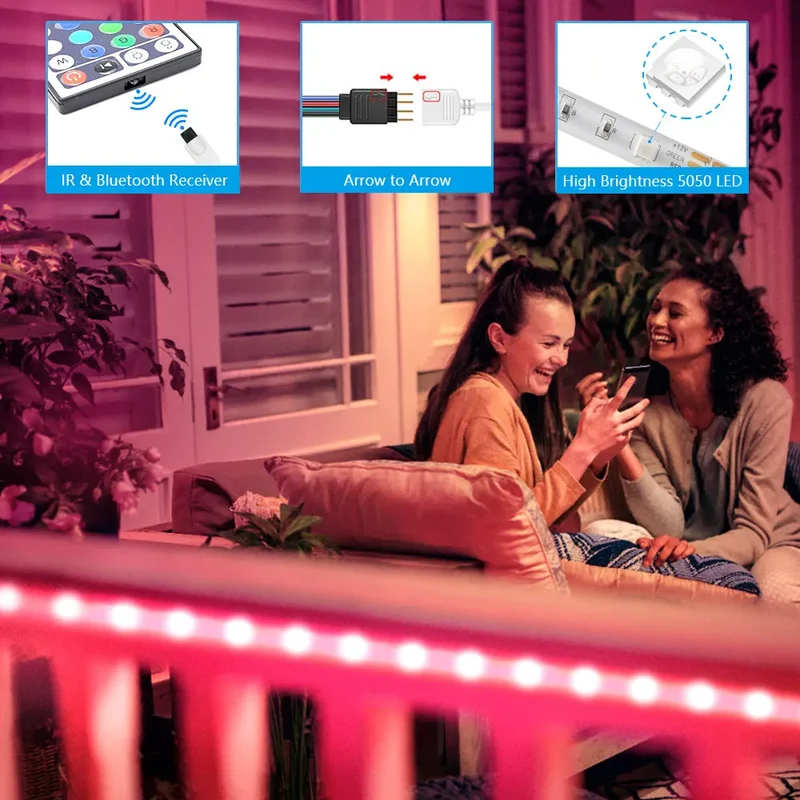 LED Strip Light ,RGB 5050/SMD3535, Flexible Ribbon, DIY Led Light Strip RGB Tape Diode DC 12V bluetooth Christmas lights
