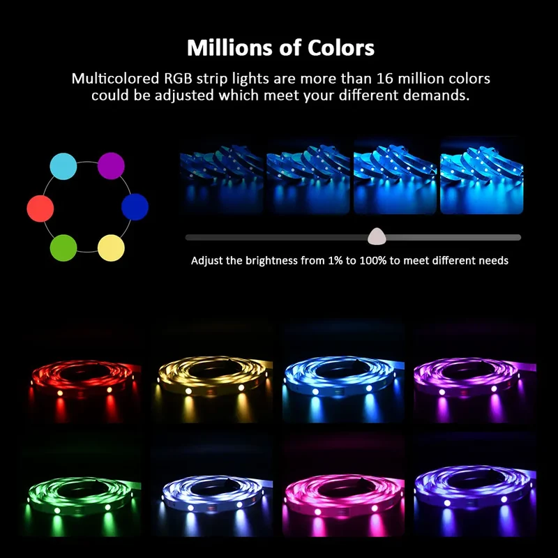 LED Strip Light ,RGB 5050/SMD3535, Flexible Ribbon, DIY Led Light Strip RGB Tape Diode DC 12V bluetooth Christmas lights