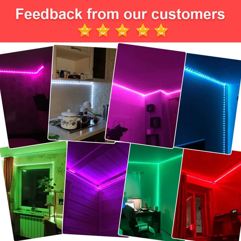 LED Strip Light ,RGB 5050/SMD3535, Flexible Ribbon, DIY Led Light Strip RGB Tape Diode DC 12V bluetooth Christmas lights