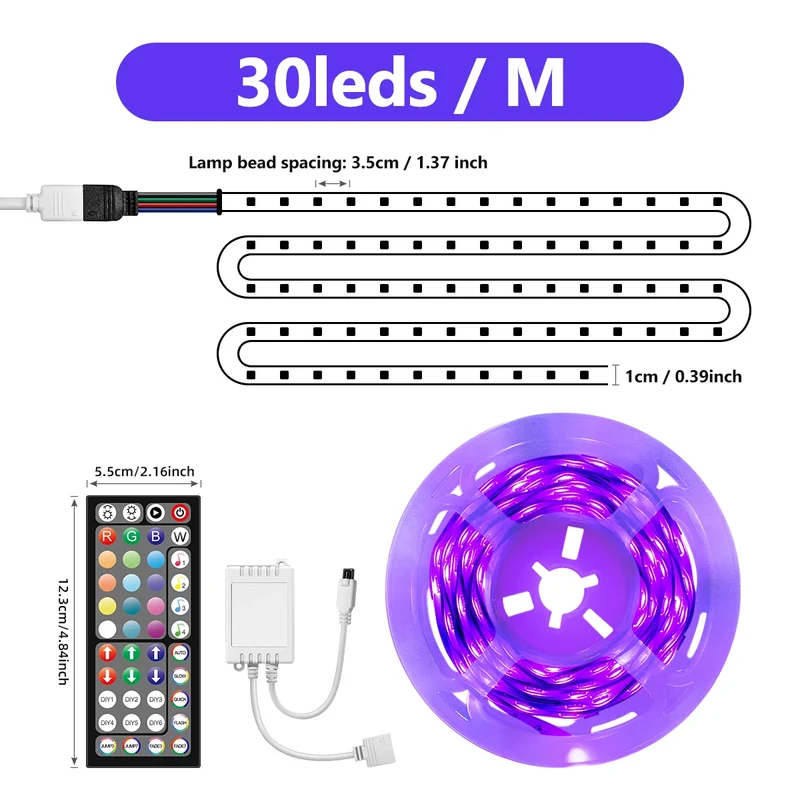 LED Strip Light ,RGB 5050/SMD3535, Flexible Ribbon, DIY Led Light Strip RGB Tape Diode DC 12V bluetooth Christmas lights