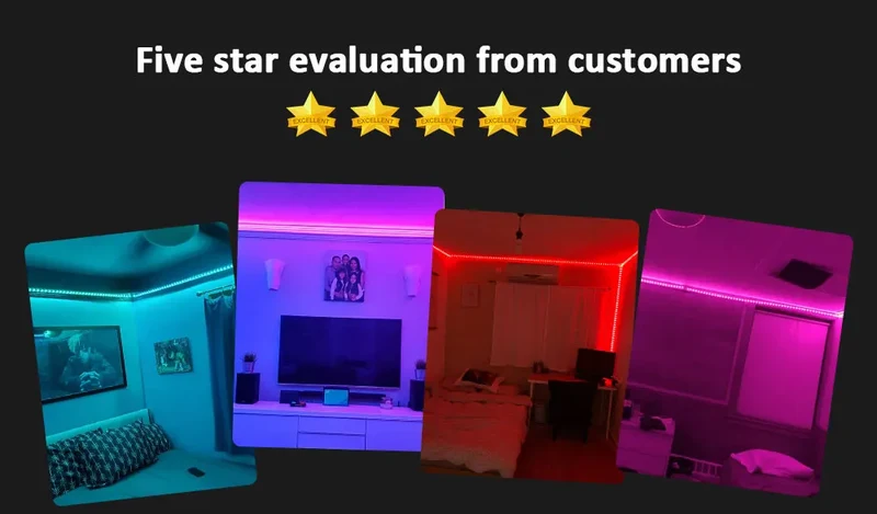 Led Strip Lights Smart Light Strips with App Control RGB Led Lights for Bedroom，Music Sync Color Changing