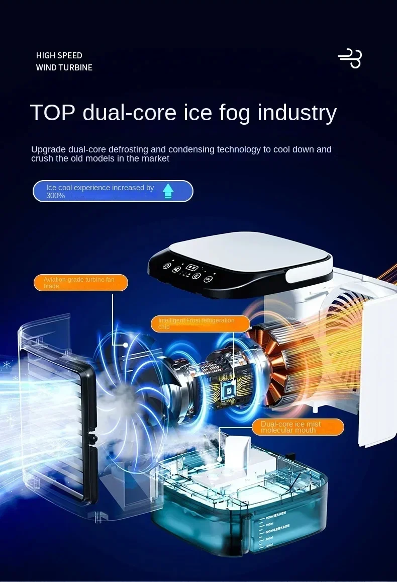 HOMEFISH Small Home-use Quiet Desktop Humidifier Cold Fan Spray Refrigeration Portable USB Electric Fan