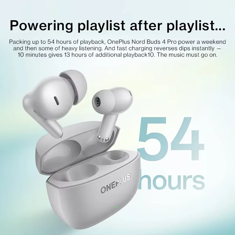 Global Version OnePlus Nord Buds 4 Pro earphone Active Noise Cancellation 54 Hours of Playback Bluetooth 6.0 ear buds