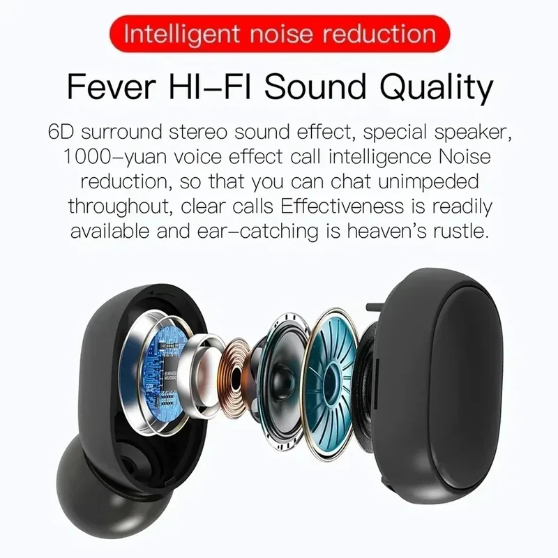 E6S Wireless Bluetooth Earphones TWS Bluetooth Headset Wireless Earbuds Noise Cancelling Earphones with Mic Headphones Sport