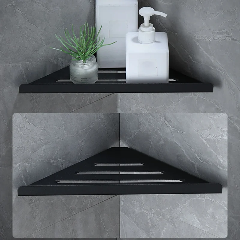 Bathroom Shelf Corner Shower Shelf No Drilling 304 Stainless Steel Corner Organizer Storage Heavy-Duty Hollow Shampoo Rack