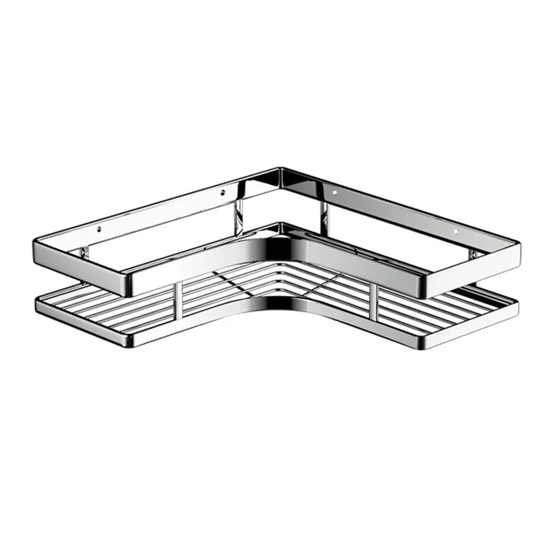 Bathroom Shower Caddy Shelf Stainless Steel No Drilling Corner Bath Organizer with Non Marking Adhesives for Home