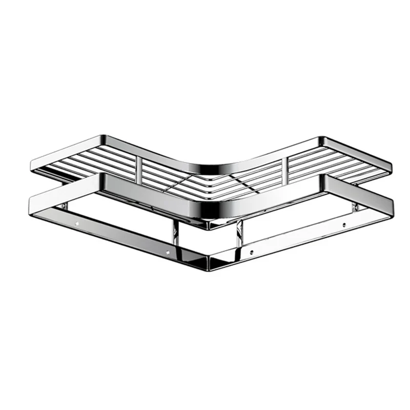 Bathroom Shower Caddy Shelf Stainless Steel No Drilling Corner Bath Organizer with Non Marking Adhesives for Home