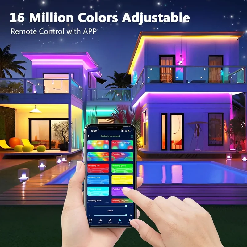 40M/30M RGB LED Strip Lights with Remote Control Bluetooth App, Dimmable Colour Changing LED Fairy Lamps Music Sync for Room
