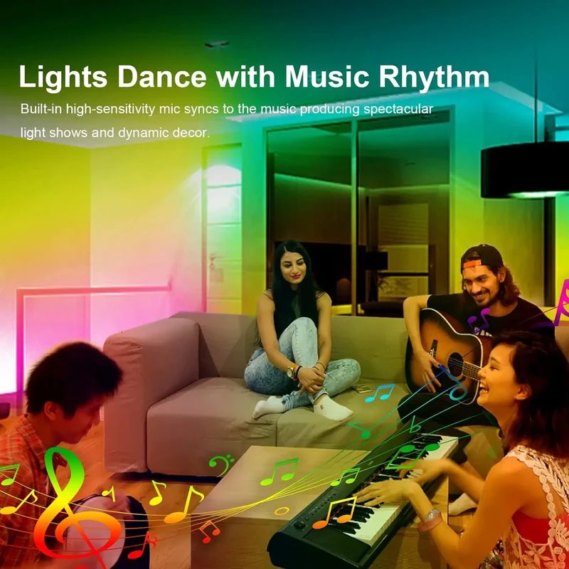 40M/30M RGB LED Strip Lights with Remote Control Bluetooth App, Dimmable Colour Changing LED Fairy Lamps Music Sync for Room
