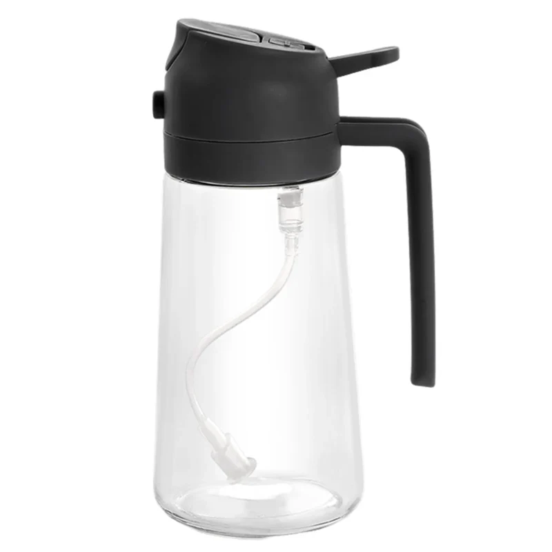 470ML/500ML 2in1 Olive Oil Dispenser Bottle Oil Sprayer Stainless Steel/Glass Oil Sprayer Bottle for Cooking Kitchen Accessories