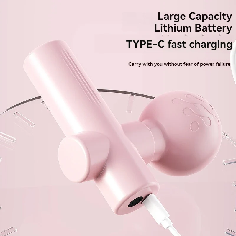 2025 New USB Mini Massage Gun Fascia Machine Muscle Relaxation Vibrating Gun Rod Massage Fitness Equipment Neck Grab Fascia Gun