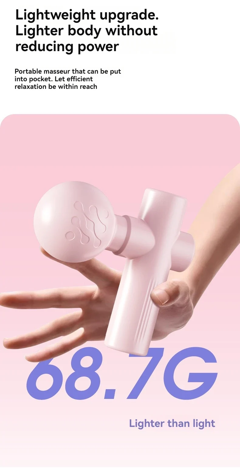 2025 New USB Mini Massage Gun Fascia Machine Muscle Relaxation Vibrating Gun Rod Massage Fitness Equipment Neck Grab Fascia Gun