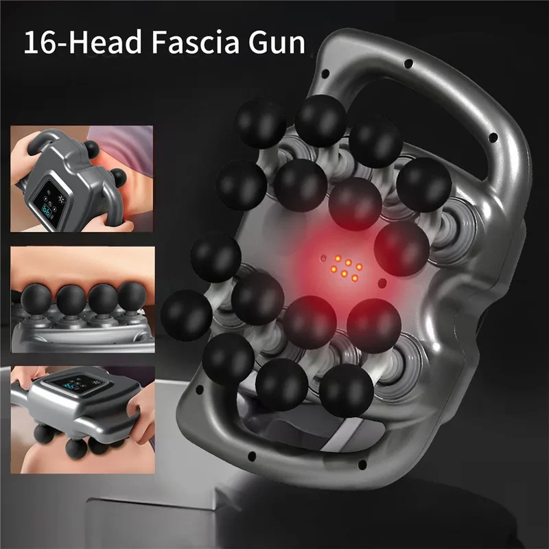 16/24 Head Fascia Gun Muscle Massage Gun High Frequency Neck Shoulder Waist Massage Machine Professional Muscle Massage Gun