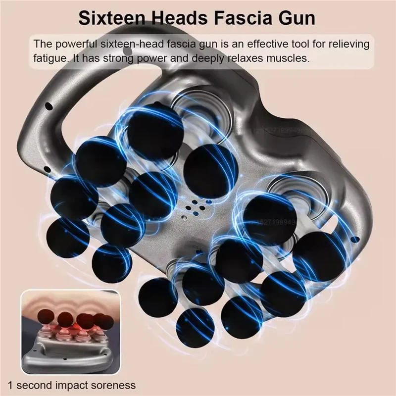 16/24 Head Fascia Gun Muscle Massage Gun High Frequency Neck Shoulder Waist Massage Machine Professional Muscle Massage Gun