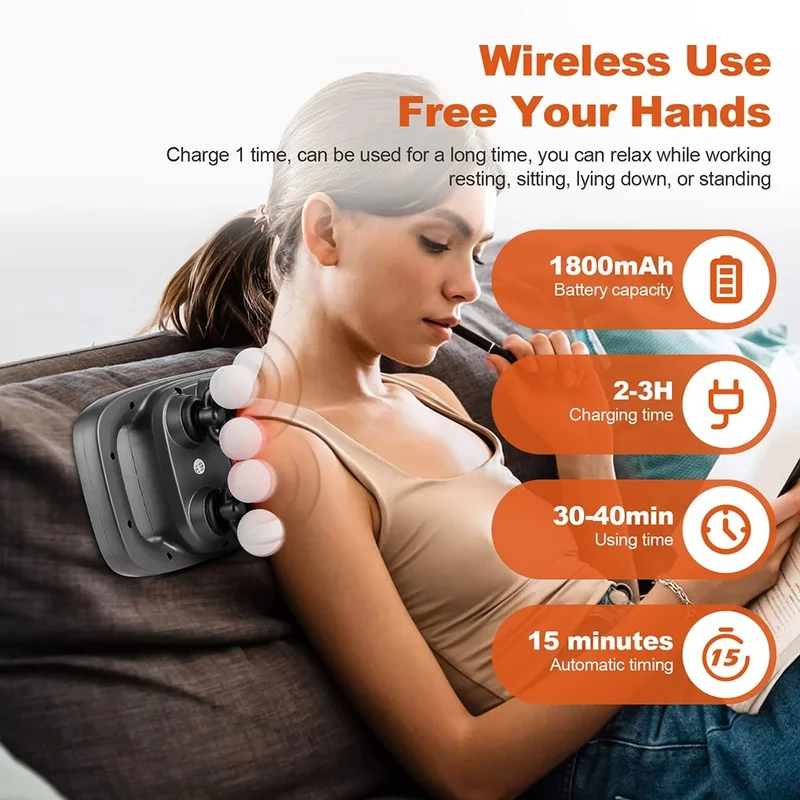 16-Head Fascia Gun High-Frequency Vibration Body Massage Gun Waist and Back Massager Neck Shoulder Massager Muscle masajeador