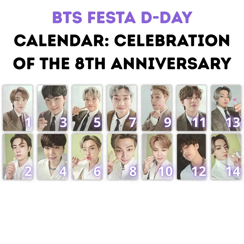 BTS FESTA 2021 D-DAY CALENDAR - PHOTOCARDS