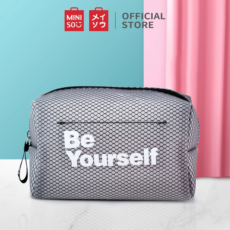 MINISO Tas Kosmetik Wanita Kotak Bentuk Persegi Panjang Tas Makeup Untuk Tas Makeup Saat Perjalanan