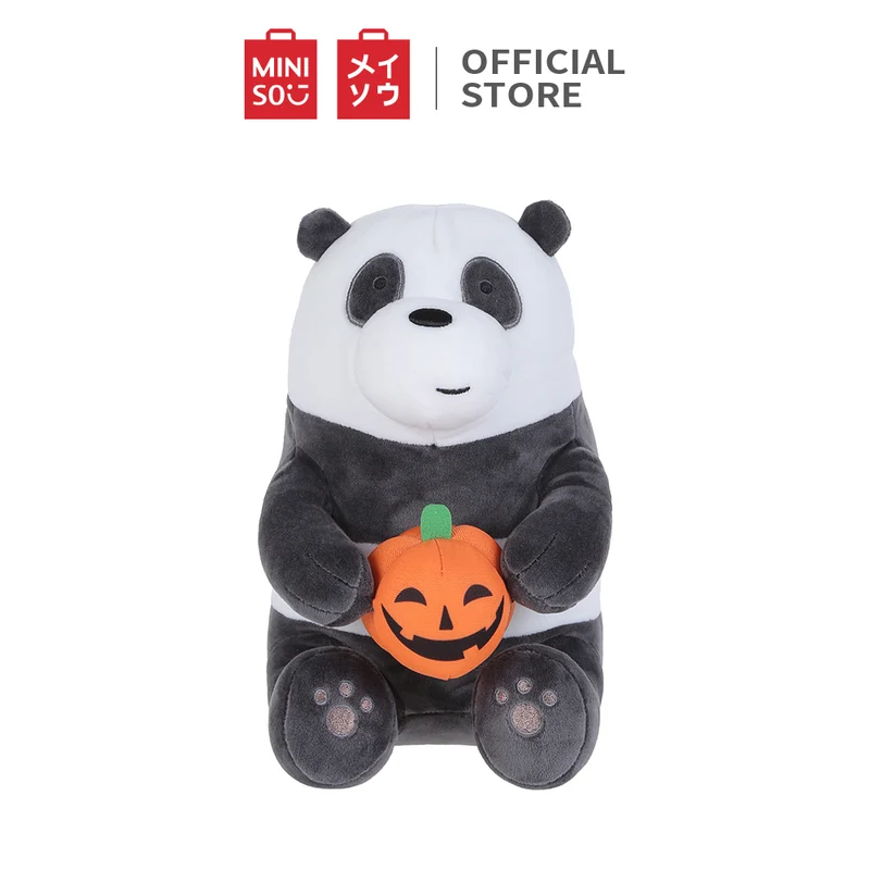 MINISO Boneka lucu Bantal Flush Lucu WE BARE BEARS Posisi Duduk Halloween 30cm