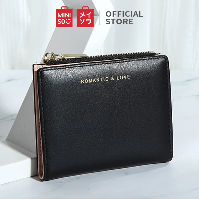 MINISO Dompet Wanita Pendek Kecil Lipat Simple Polos Fashion Elegant