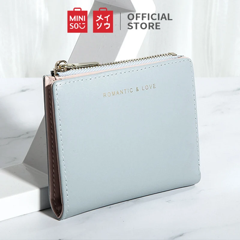 MINISO Dompet Wanita Pendek Kecil Lipat Simple Polos Fashion Elegant