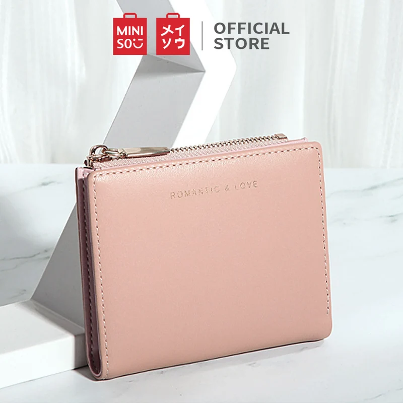 MINISO Dompet Wanita Pendek Kecil Lipat Simple Polos Fashion Elegant