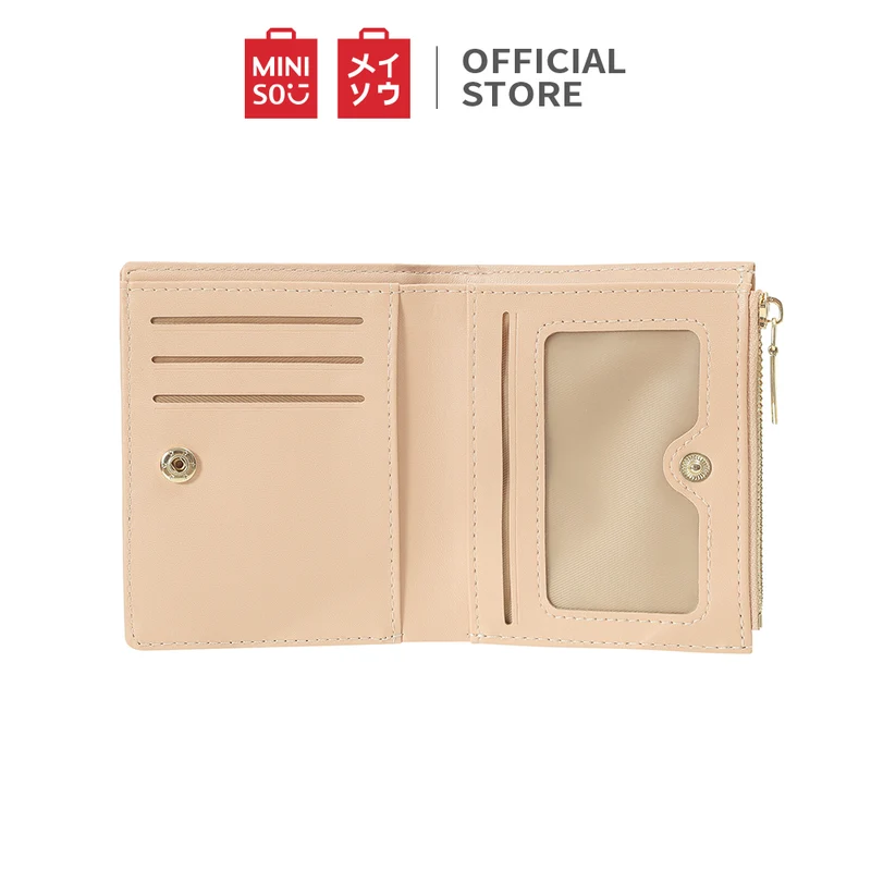 MINISO Dompet Wanita Pendek Kecil Lipat Simple Polos Fashion Elegant
