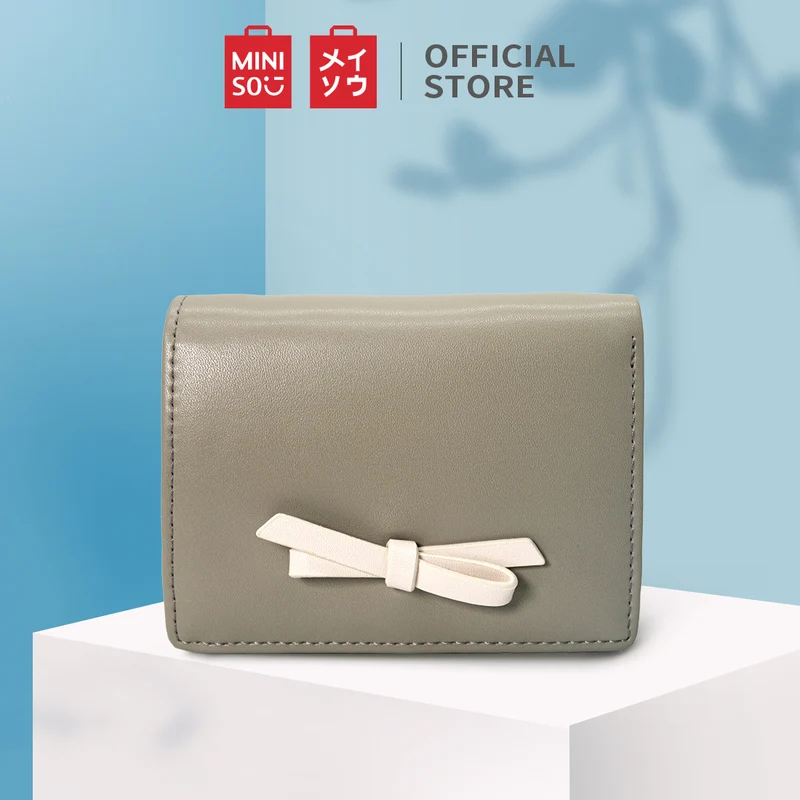 MINISO Dompet Wanita Pendek Kecil Lipat Bowtie Lucu Fashion Elegant