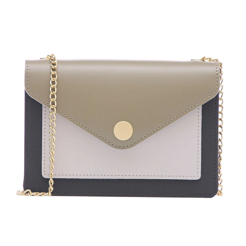 MINISO Tas Selempang Wanita Sling Bag Tas Bahu Kombinasi Warna Persegi Cewek Shoulder Pesta Crossbody Rantai Model Terbaru 2020 Import Wanita Remaja Anak Perempuan Kekinian Kasual Casual Polos Simple Asli Mini Fashion Style Elegan Original Korea Tali