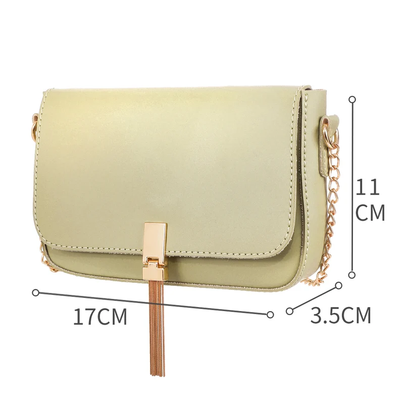 MINISO Tas Selempang Wanita / Sling Bag / Tas Bahu Cewek Pesta Rantai Logam Model Terbaru 2020 Import Kulit PVC Wanita Remaja Anak Perempuan Kekinian Polos Simple Elegan Rumbai Tassel Lucu