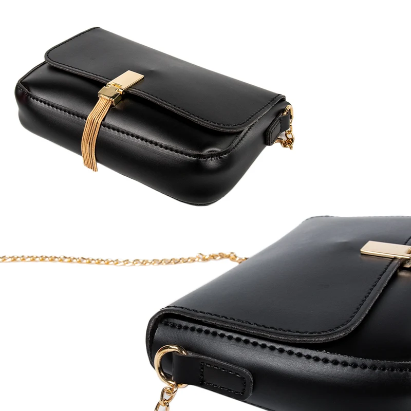 MINISO Tas Selempang Wanita / Sling Bag / Tas Bahu Cewek Pesta Rantai Logam Model Terbaru 2020 Import Kulit PVC Wanita Remaja Anak Perempuan Kekinian Polos Simple Elegan Rumbai Tassel Lucu
