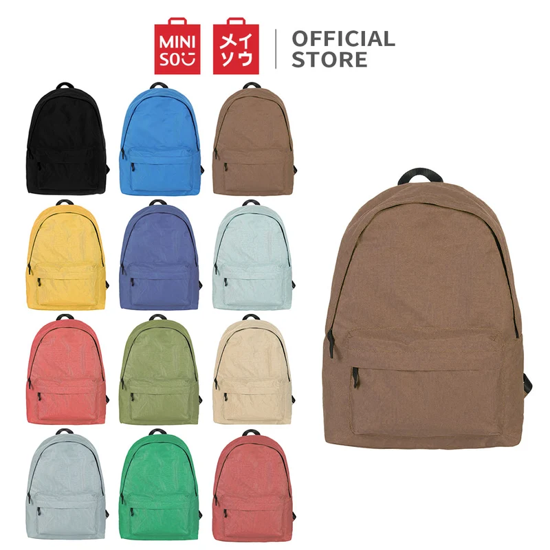 MINISO Tas Ransel Wanita & Pria 20L Backpack Fashion Tas Punggung Kuat Awet Untuk Bepergian Sekolah, Ransel Sekolah