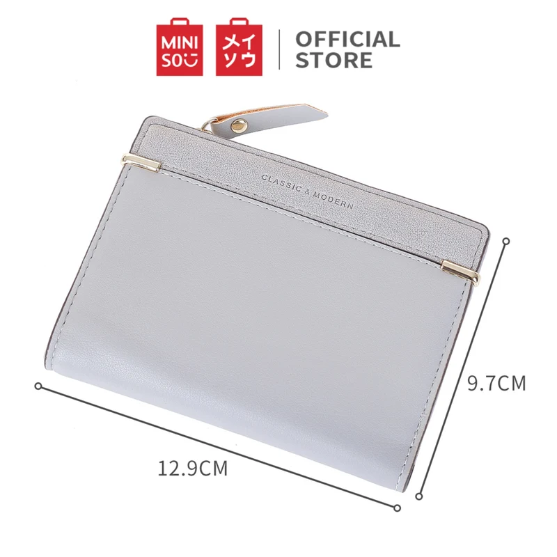 MINISO Dompet Wanita Kecil Lipat Pendek Tas Tempat Kartu Dan Uang Kecil Mini Wallet Organizer Anak Perempuan Cewek Zipper Resleting Kulit PU Sintetis Terbaru Import Lucu Polos Simple Kasual Minimalis Dasar