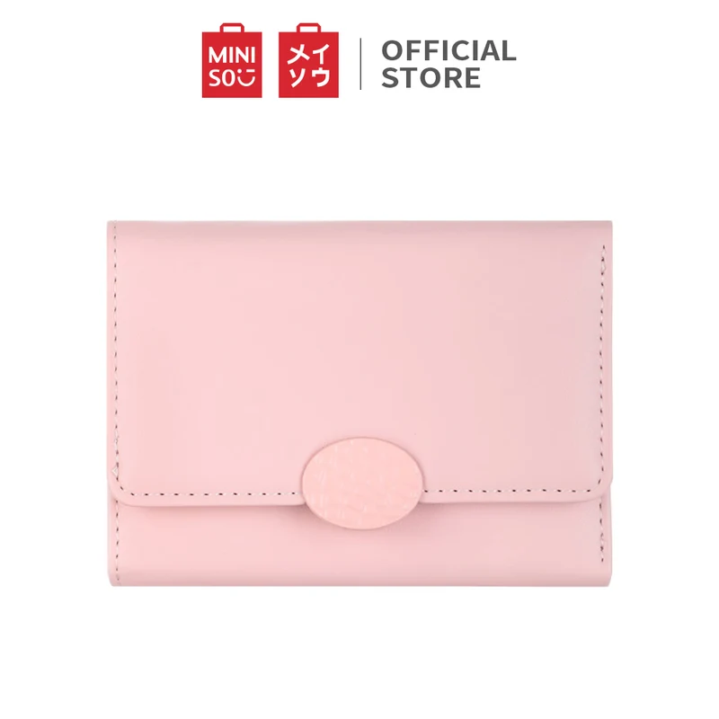 MINISO Dompet Wanita Pendek 3 Lipat Kecil Wallet Simple Elegant Lucu