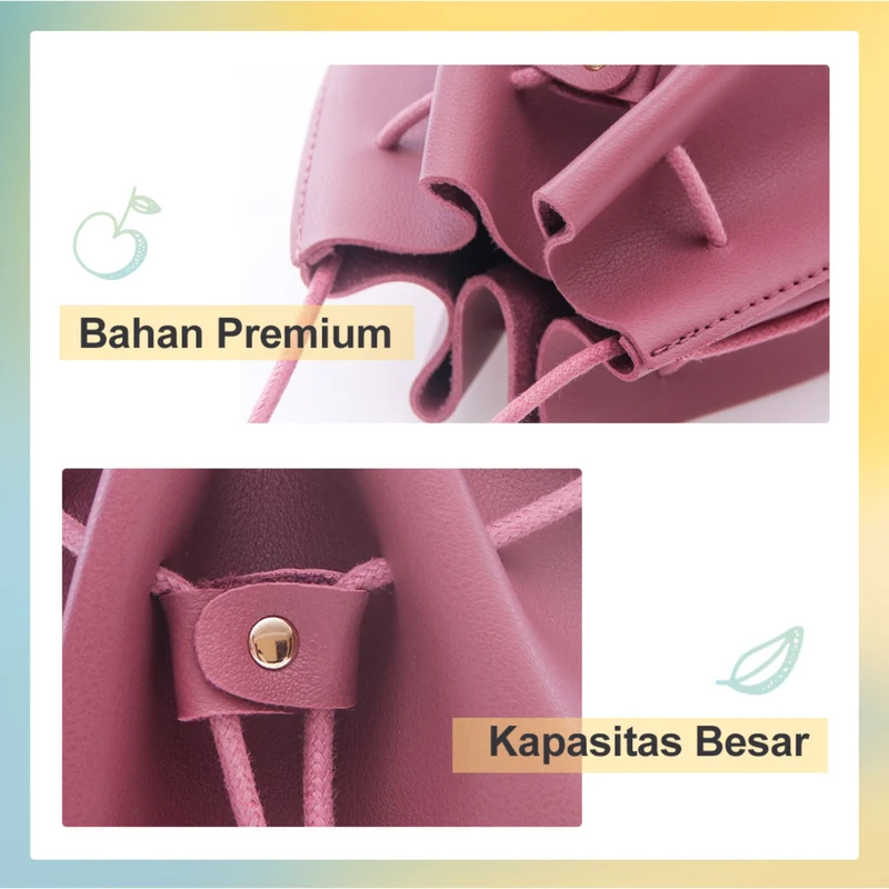 MINISO Tas Selempang Wanita Ember Bucket Bag Simple Sling Bag Woman