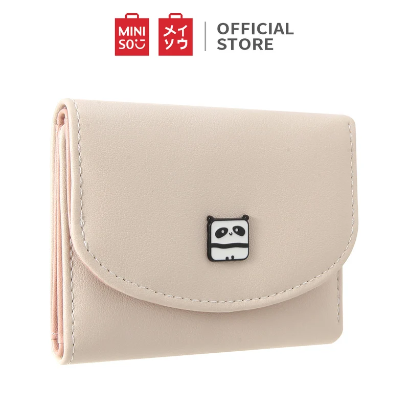 MINISO Dompet Wanita Kecil Lipat Tas Mini Pendek Tempat Kartu Dan Uang Koin Wallet Organizer Anak Perempuan Remaja Cewek Kulit PU Lucu Karakter Kasual