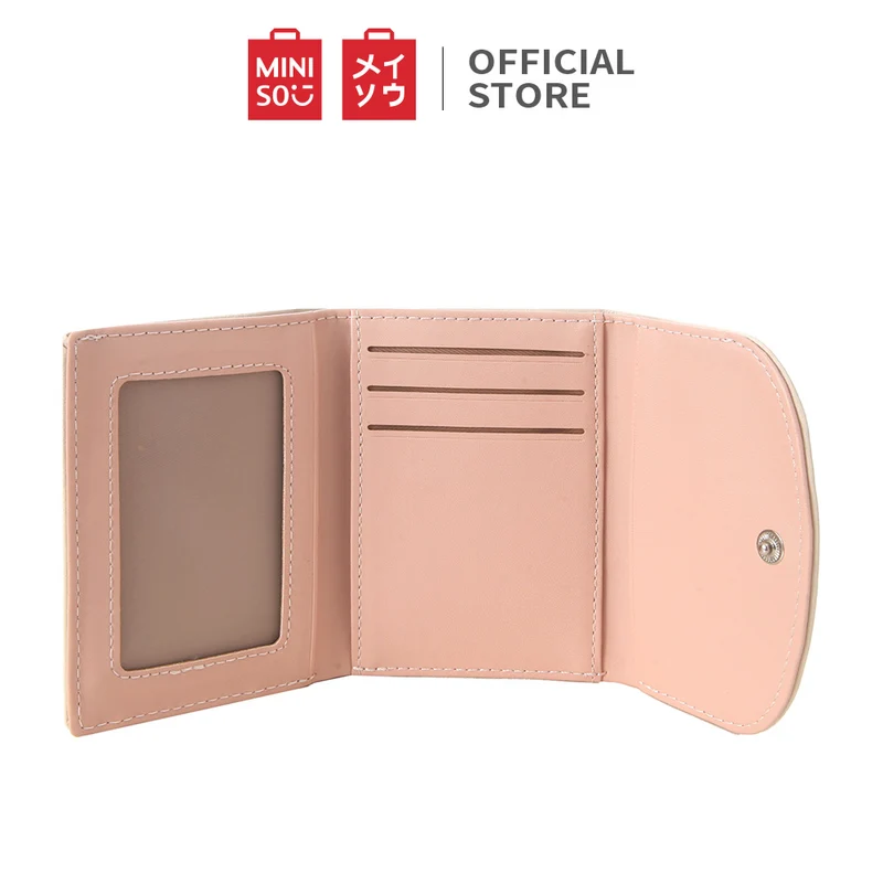 MINISO Dompet Wanita Kecil Lipat Tas Mini Pendek Tempat Kartu Dan Uang Koin Wallet Organizer Anak Perempuan Remaja Cewek Kulit PU Lucu Karakter Kasual