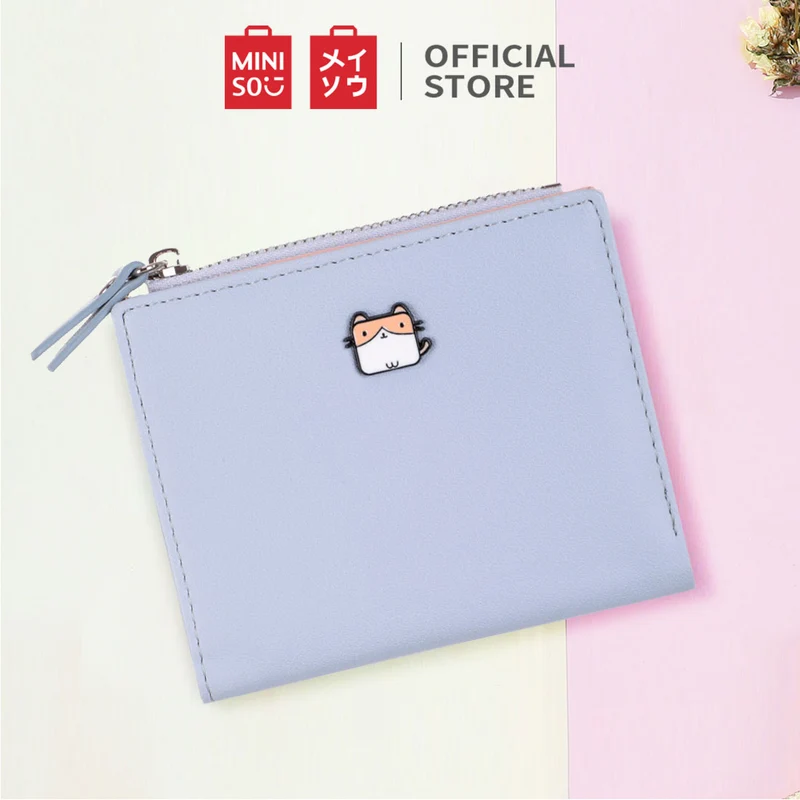 MINISO Dompet Wanita Pendek Zipper Wallet Simple Motif Kecil Lucu