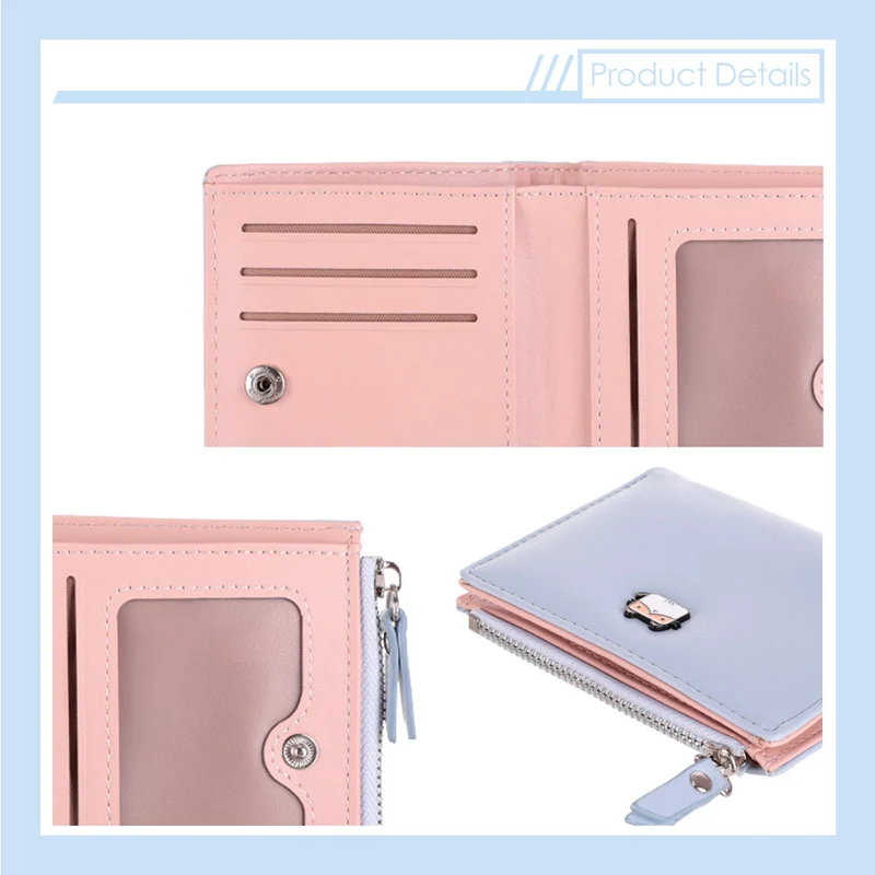 MINISO Dompet Wanita Pendek Zipper Wallet Simple Motif Kecil Lucu
