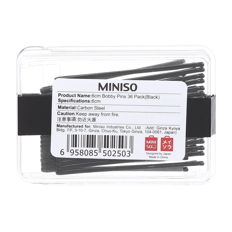 MINISO Jepitan Rambut Penjepit Kawat Lidi Hitam Hair Clip Black 6cm