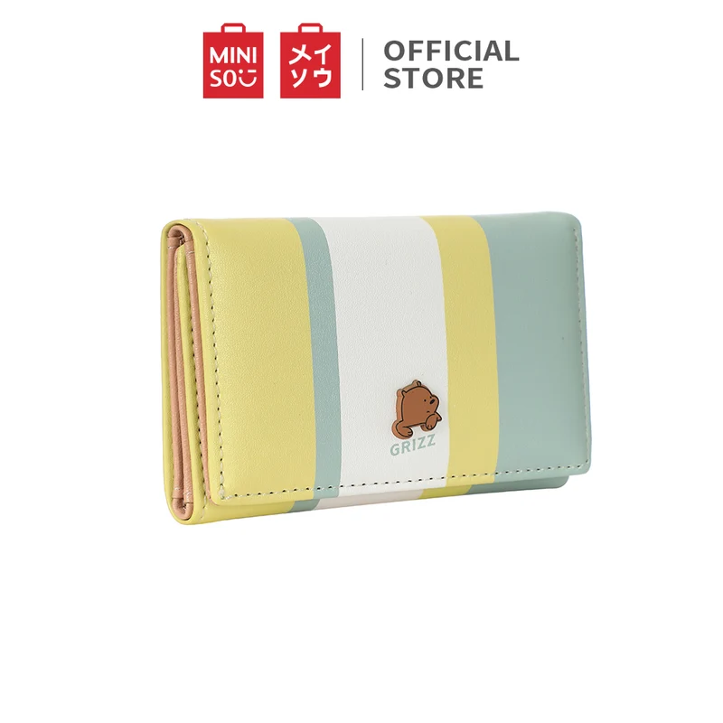 MINISO Dompet Wanita Kecil Lipat We Bare Bears Tas Mini Pendek Tempat Kartu Dan Uang Koin Wallet